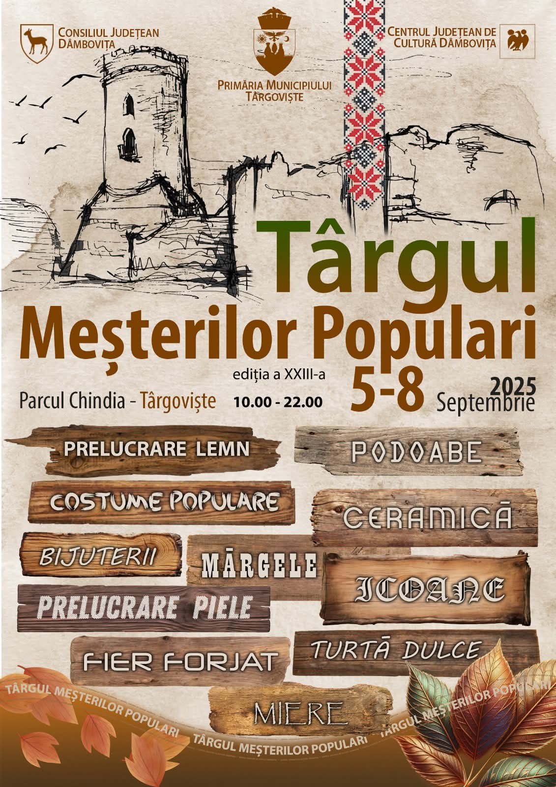 Târgul Meșterilor Populari revine la Târgoviște, în cadrul „Zilelor Cetății”