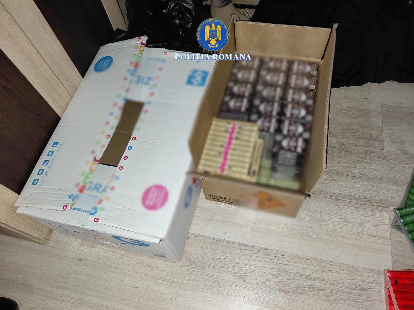 Captură de amploare la Târgoviște: polițiștii au confiscat aproape 350 de kilograme de materiale pirotehnice