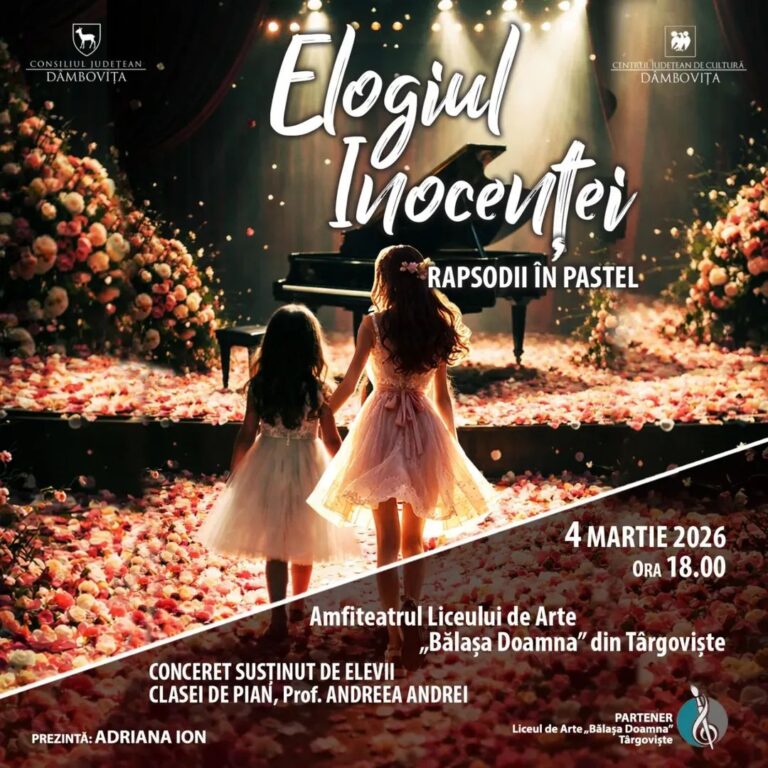 „Elogiul Inocenței – Rapsodii în Pastel” – seară de pian și emoție cu elevii  Școlii Populară de Arte „Octav Enigărescu”