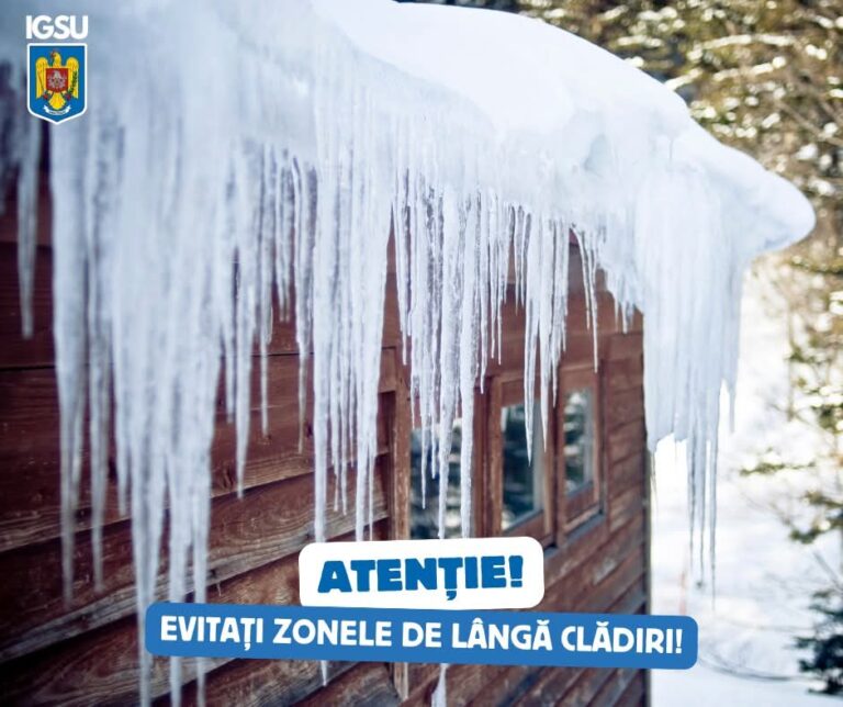  PERICOL DEASUPRA NOASTRĂ: Zăpada și țurțurii pot cădea în orice moment!